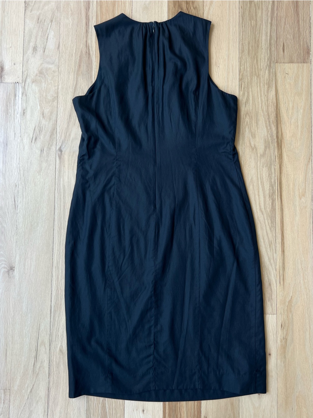Liz Claiborne Black Silk Blend Sleeveless Shift Dress Minimalist Office Size 12 - Picture 5 of 13
